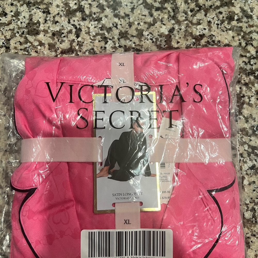 Victoria's Secret Pink Satin Long Pajama Set